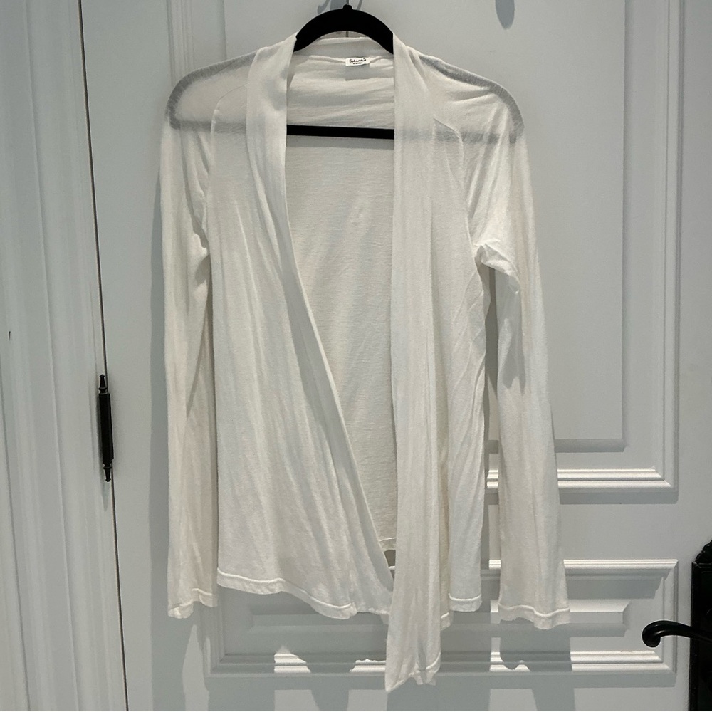 SPLENDID white t-shirt material cardigan